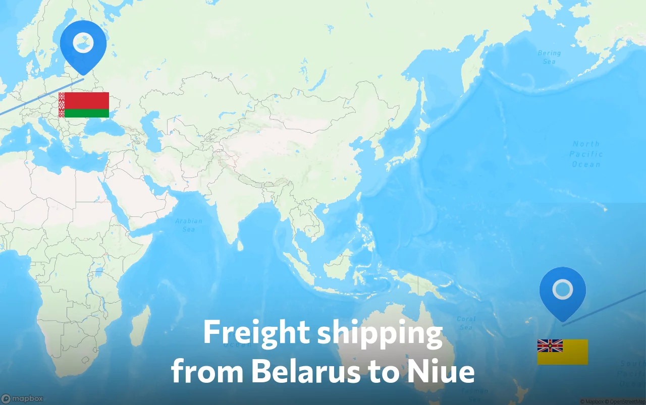 Shipping route from Belarus to Niue