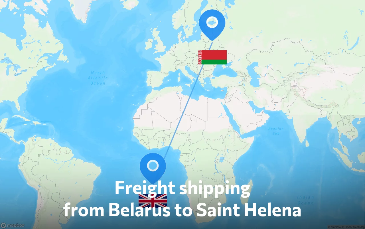Shipping route from Belarus to Saint Helena