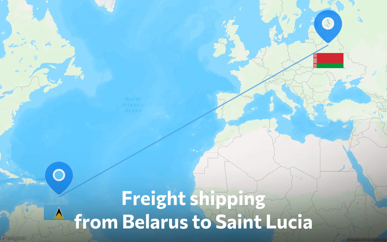 Shipping route from Belarus to Saint Lucia