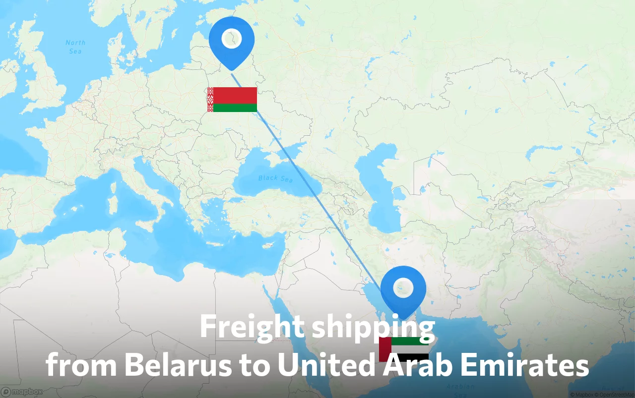 Shipping route from Belarus to United Arab Emirates