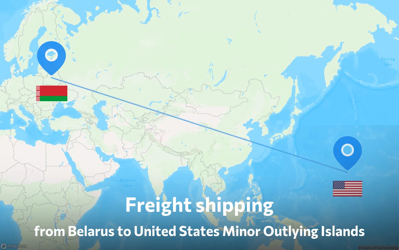 Shipping route from Belarus to United States Minor Outlying Islands