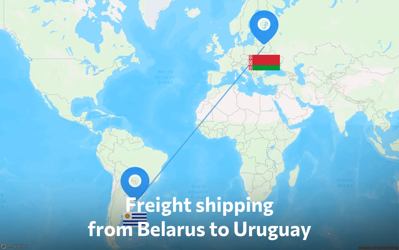 Shipping route from Belarus to Uruguay