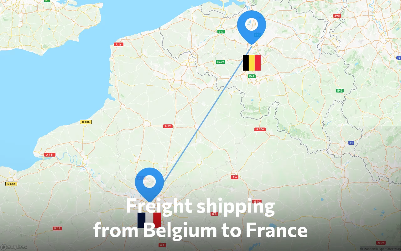 Shipping route from Belgium to France