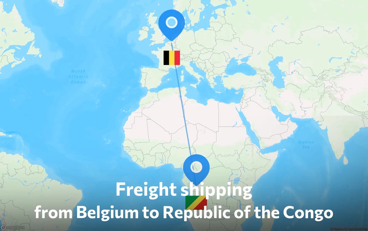 Shipping route from Belgium to Republic of the Congo