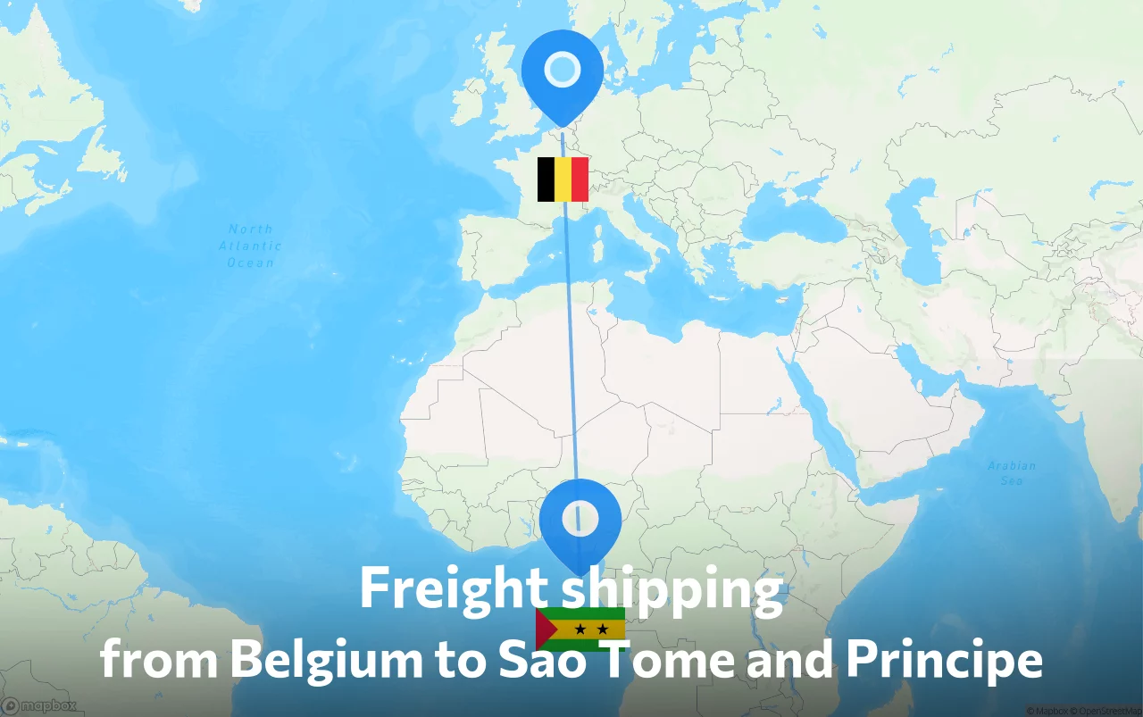 Shipping route from Belgium to Sao Tome and Principe