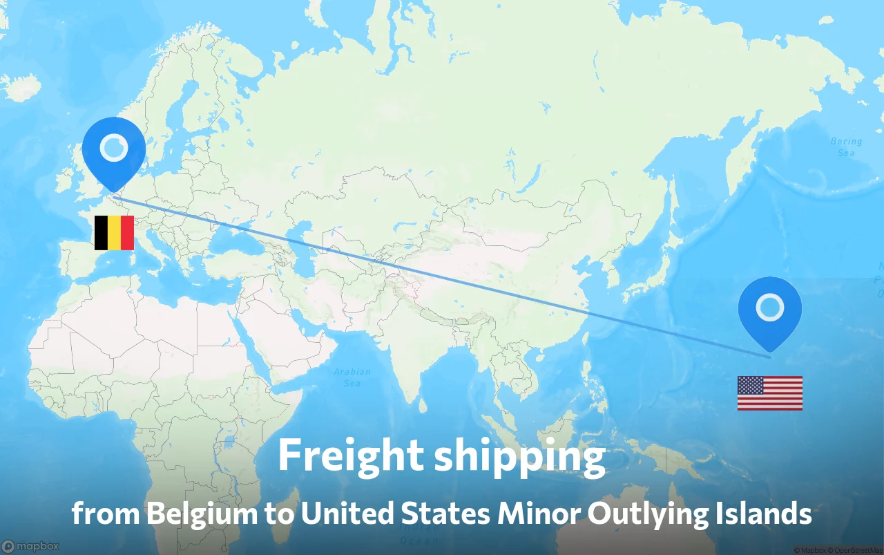 Shipping route from Belgium to United States Minor Outlying Islands