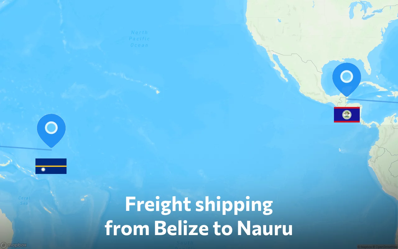 Shipping route from Belize to Nauru