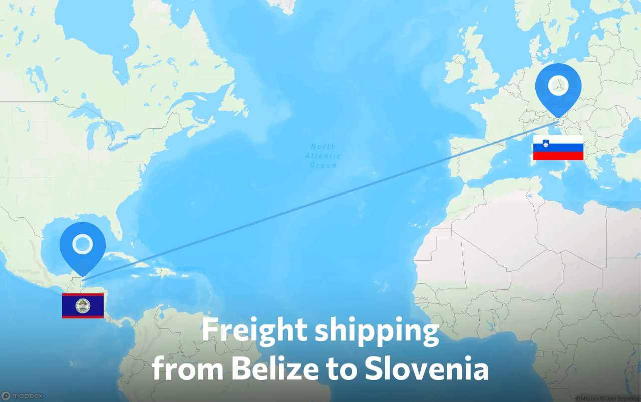 Shipping route from Belize to Slovenia