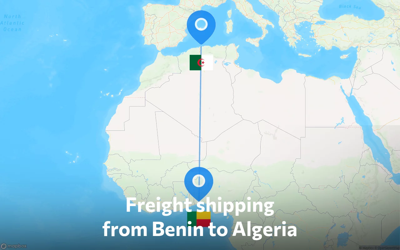 Shipping route from Benin to Algeria