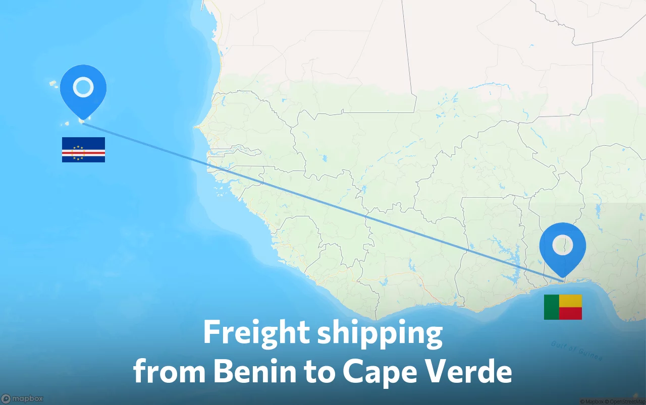 Shipping route from Benin to Cape Verde