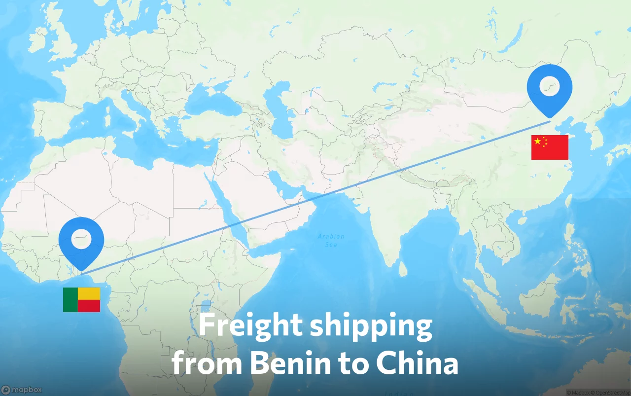 Shipping route from Benin to China