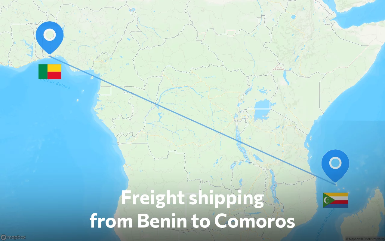 Shipping route from Benin to Comoros