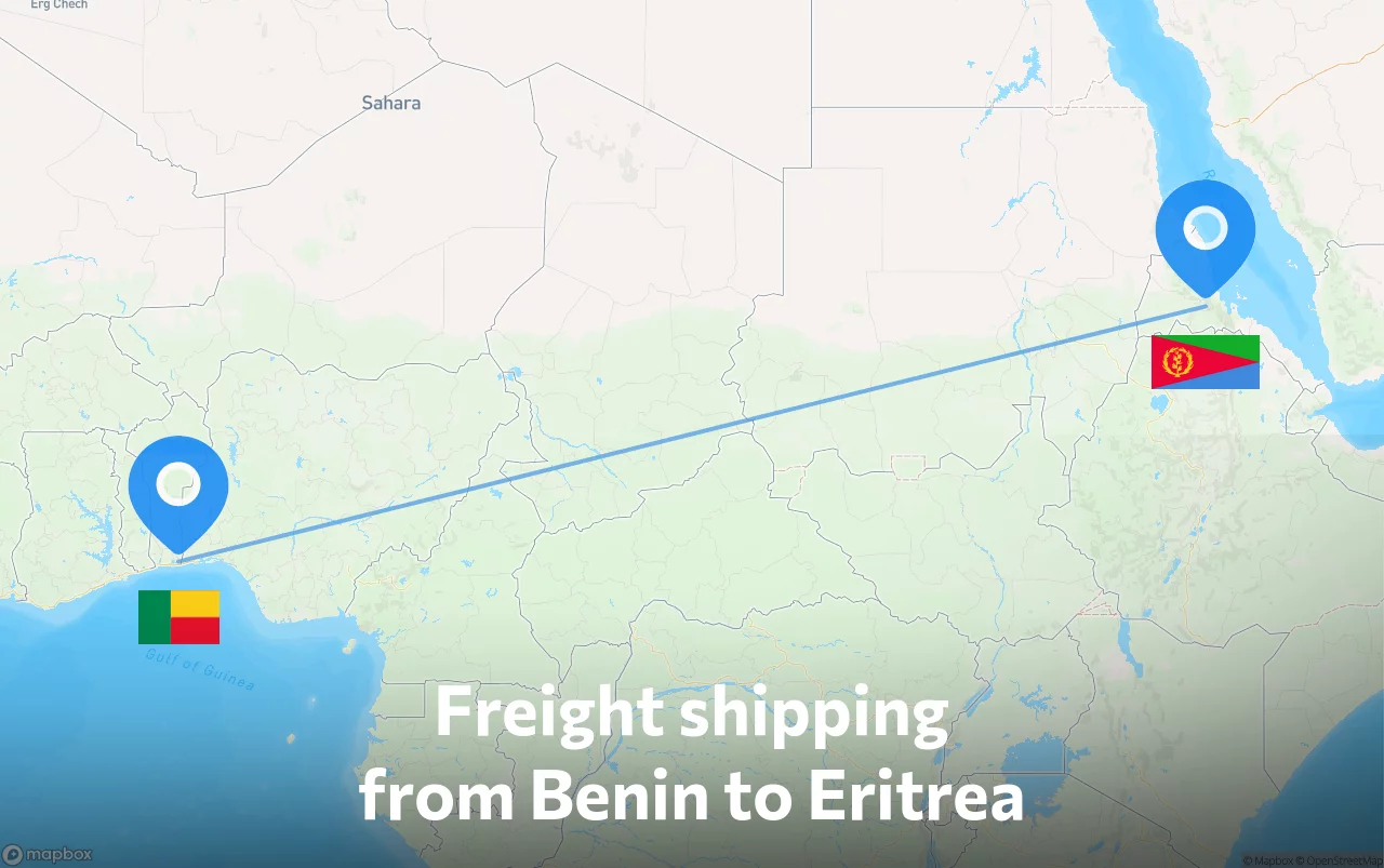 Shipping route from Benin to Eritrea