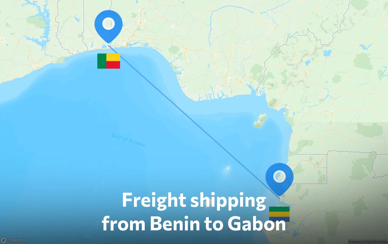 Shipping route from Benin to Gabon