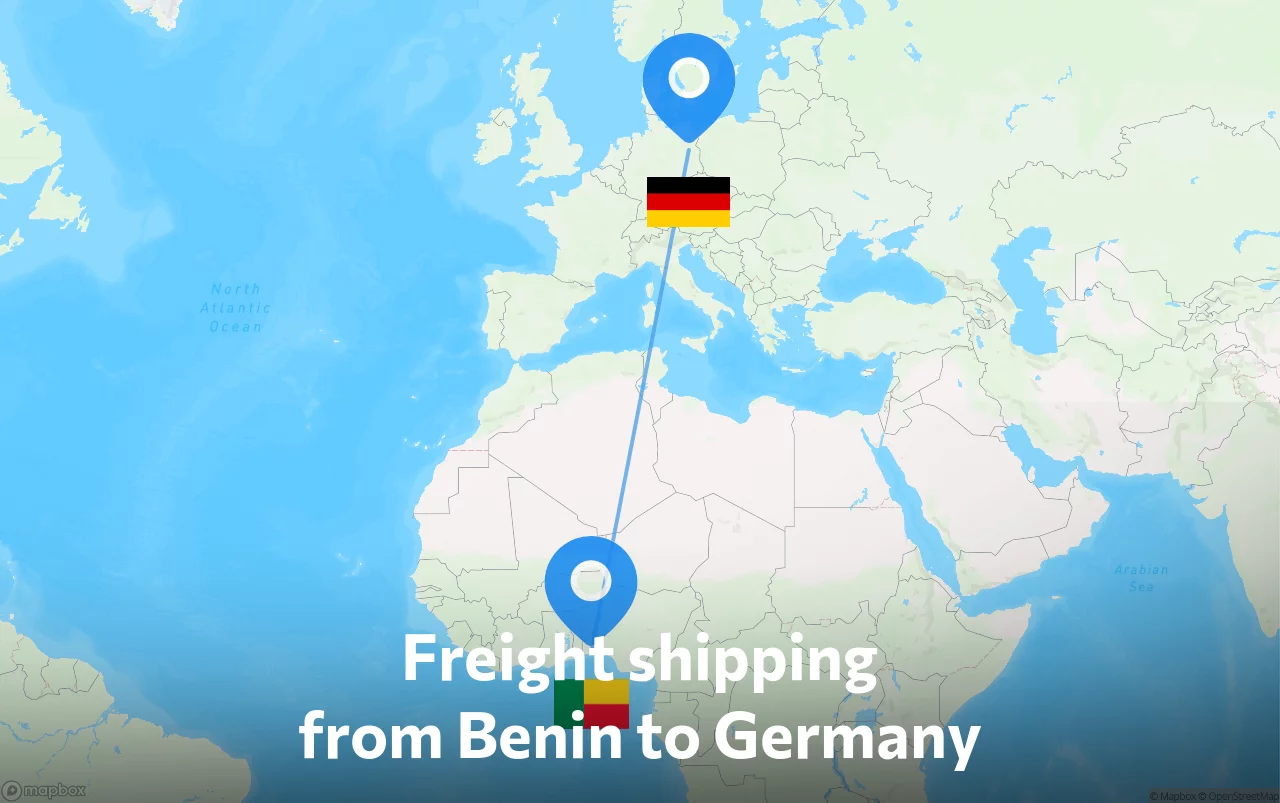 Shipping route from Benin to Germany