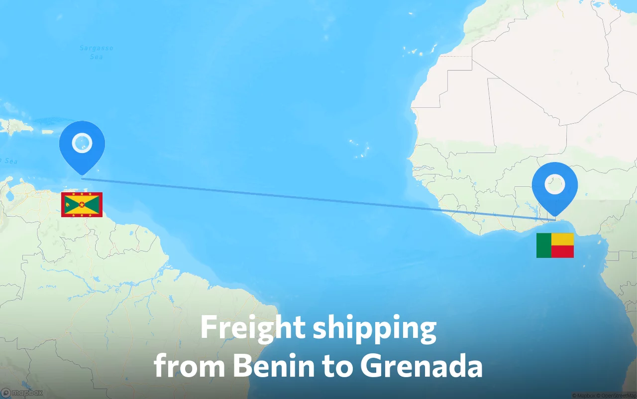 Shipping route from Benin to Grenada