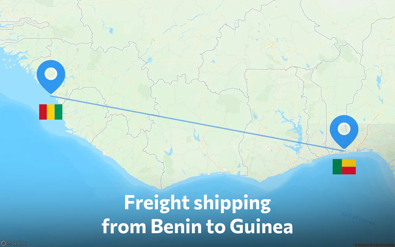 Shipping route from Benin to Guinea