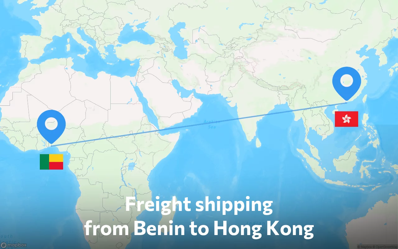 Shipping route from Benin to Hong Kong