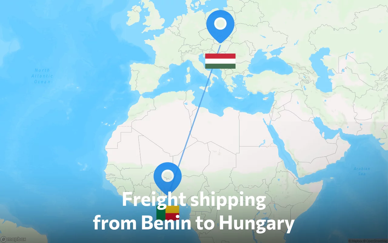 Shipping route from Benin to Hungary