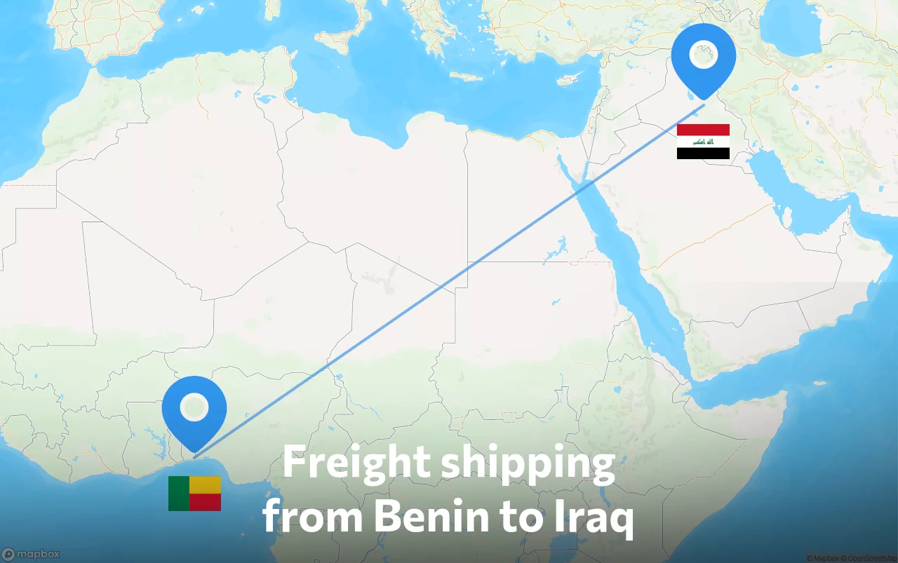Shipping route from Benin to Iraq