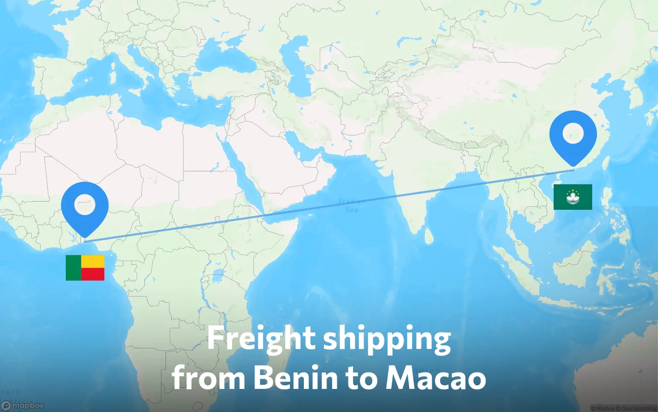 Shipping route from Benin to Macao