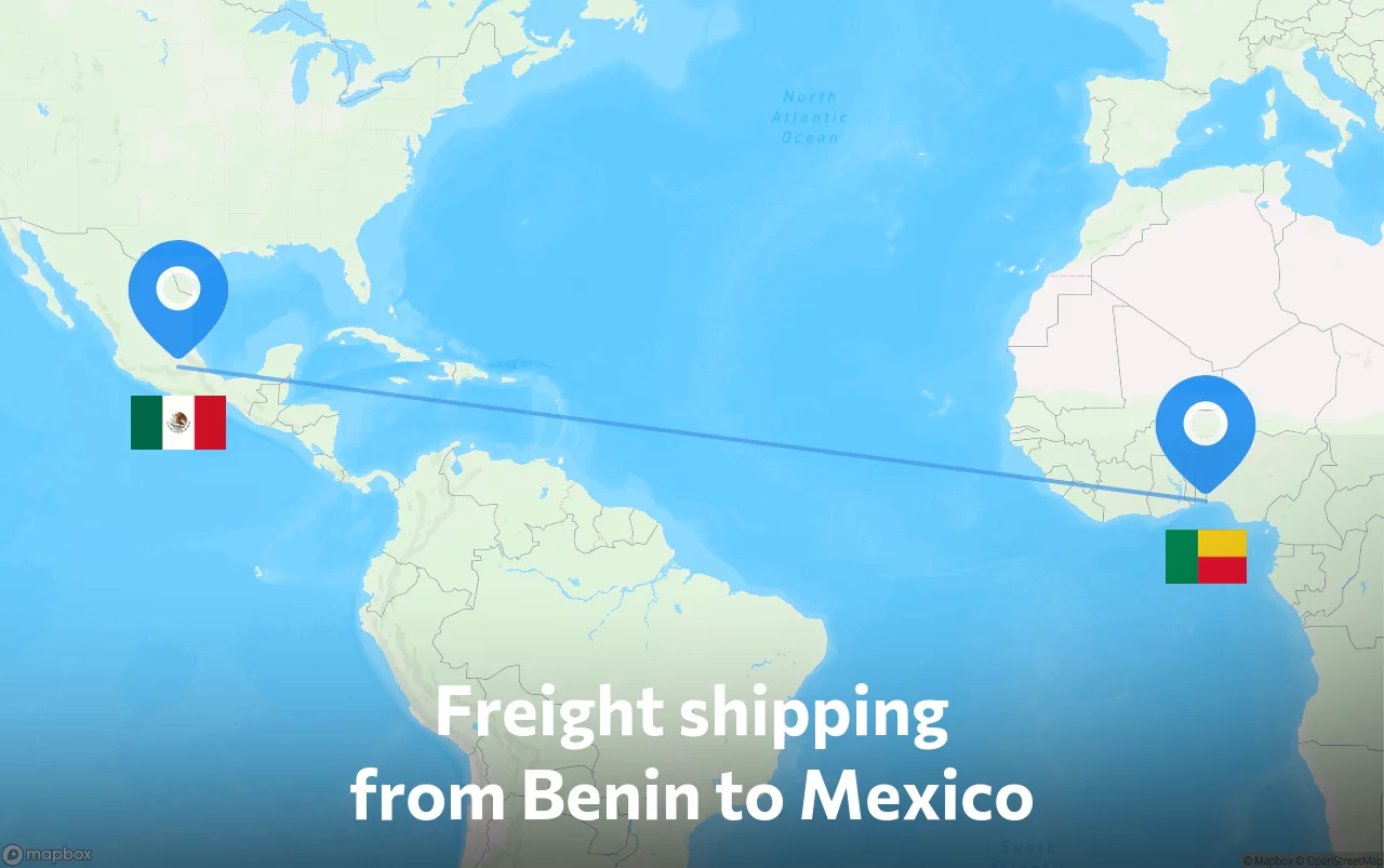 Shipping route from Benin to Mexico