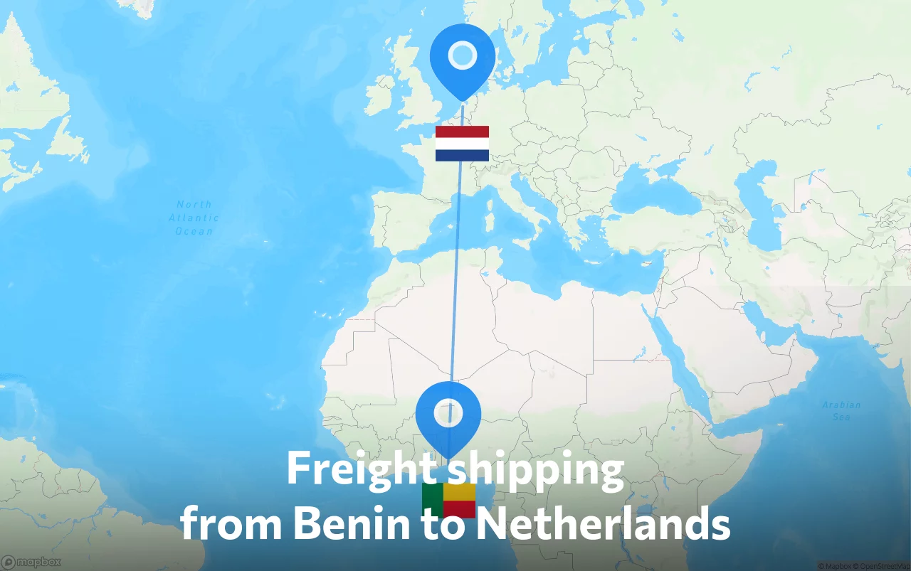 Shipping route from Benin to Netherlands