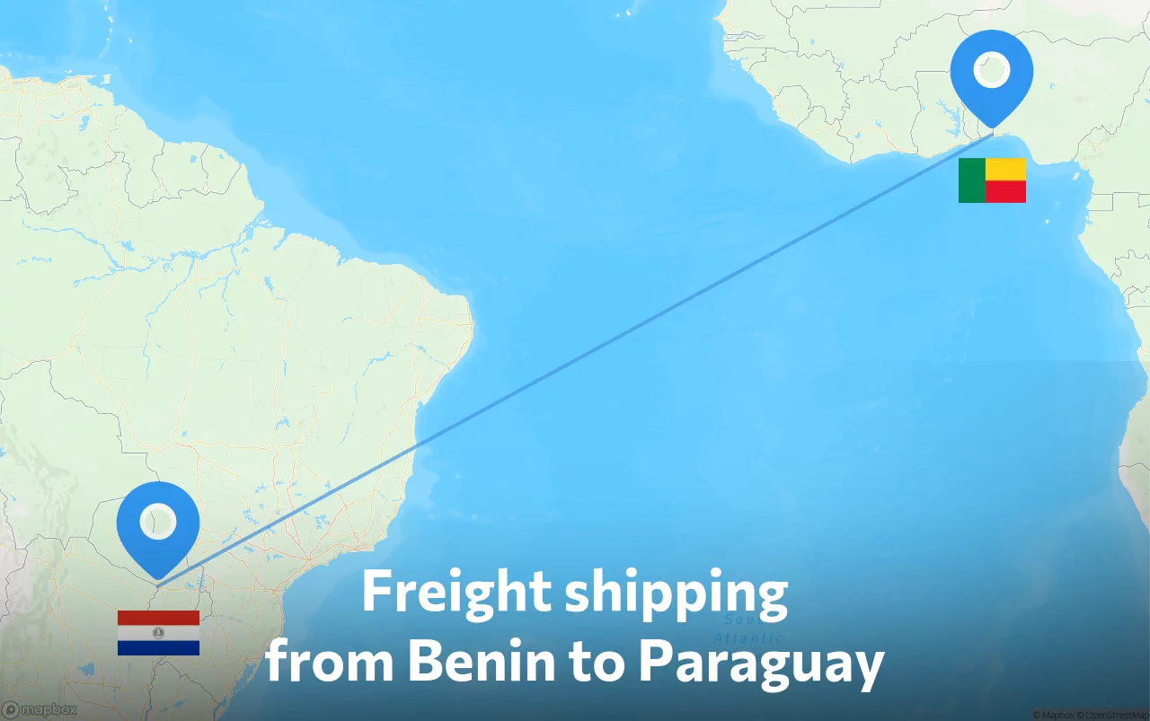 Shipping route from Benin to Paraguay