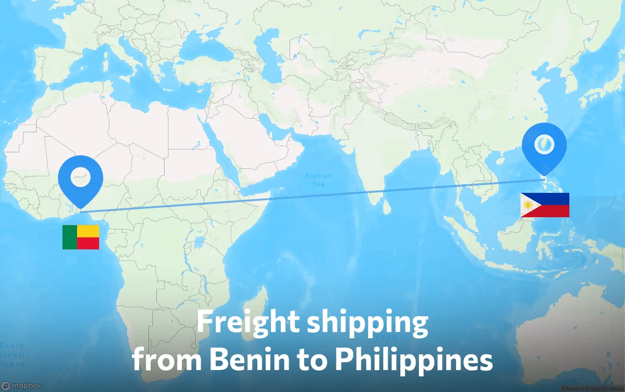 Shipping route from Benin to Philippines