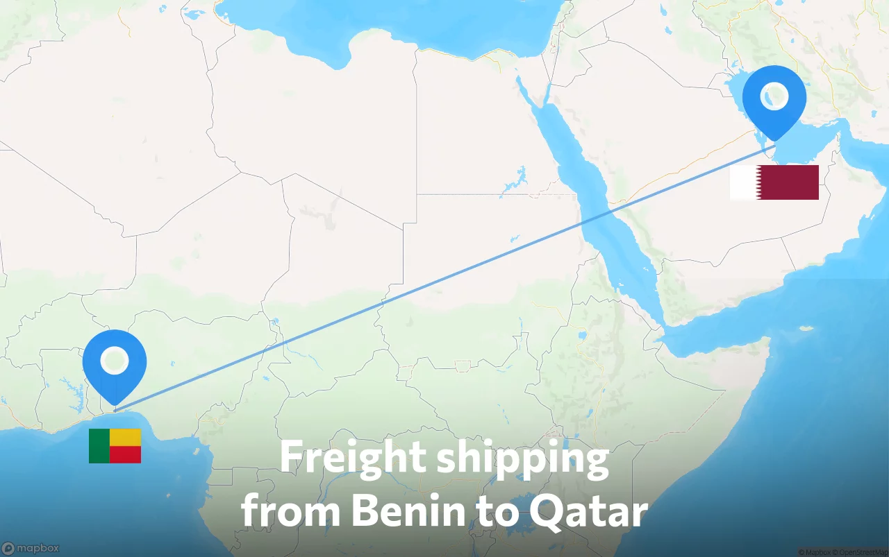 Shipping route from Benin to Qatar