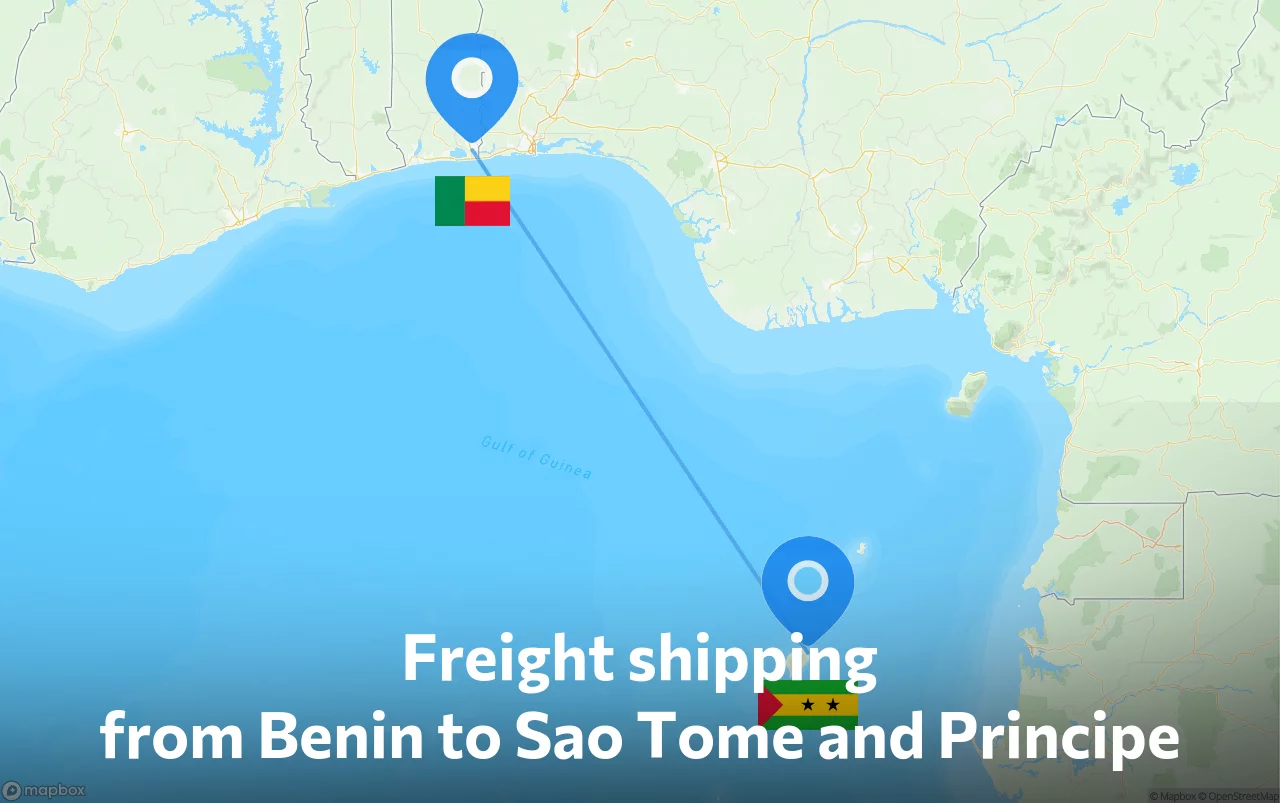 Shipping route from Benin to Sao Tome and Principe