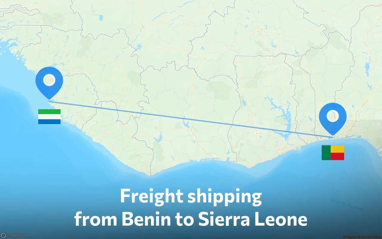 Shipping route from Benin to Sierra Leone