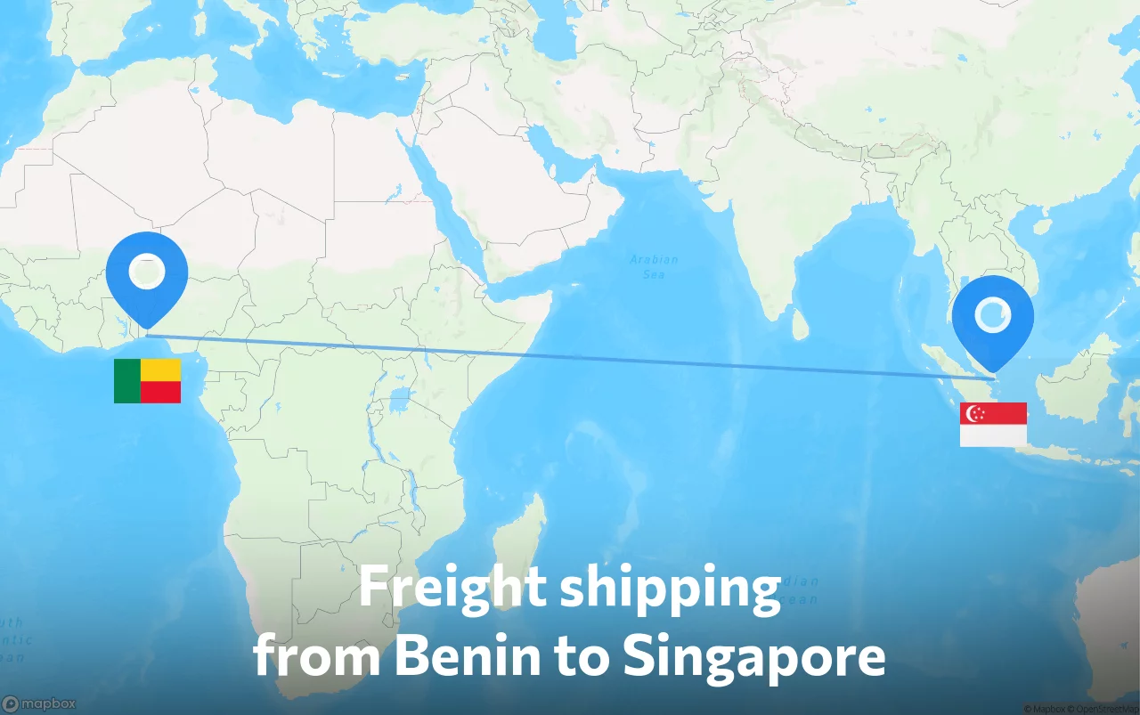 Shipping route from Benin to Singapore