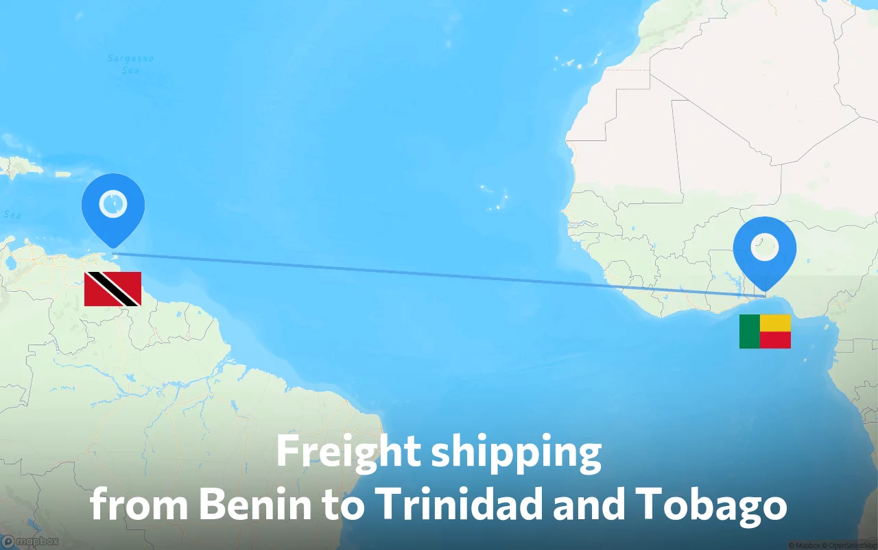 Shipping route from Benin to Trinidad and Tobago