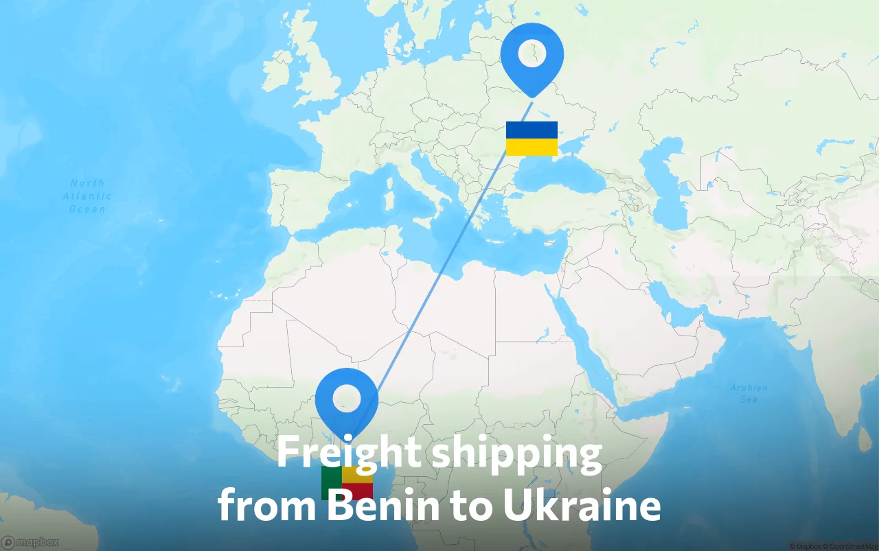 Shipping route from Benin to Ukraine