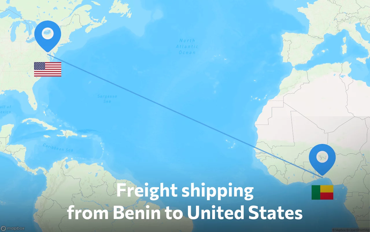 Shipping route from Benin to United States