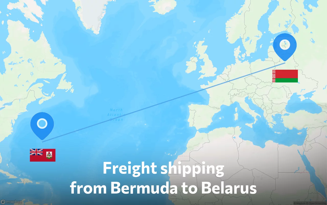 Shipping route from Bermuda to Belarus