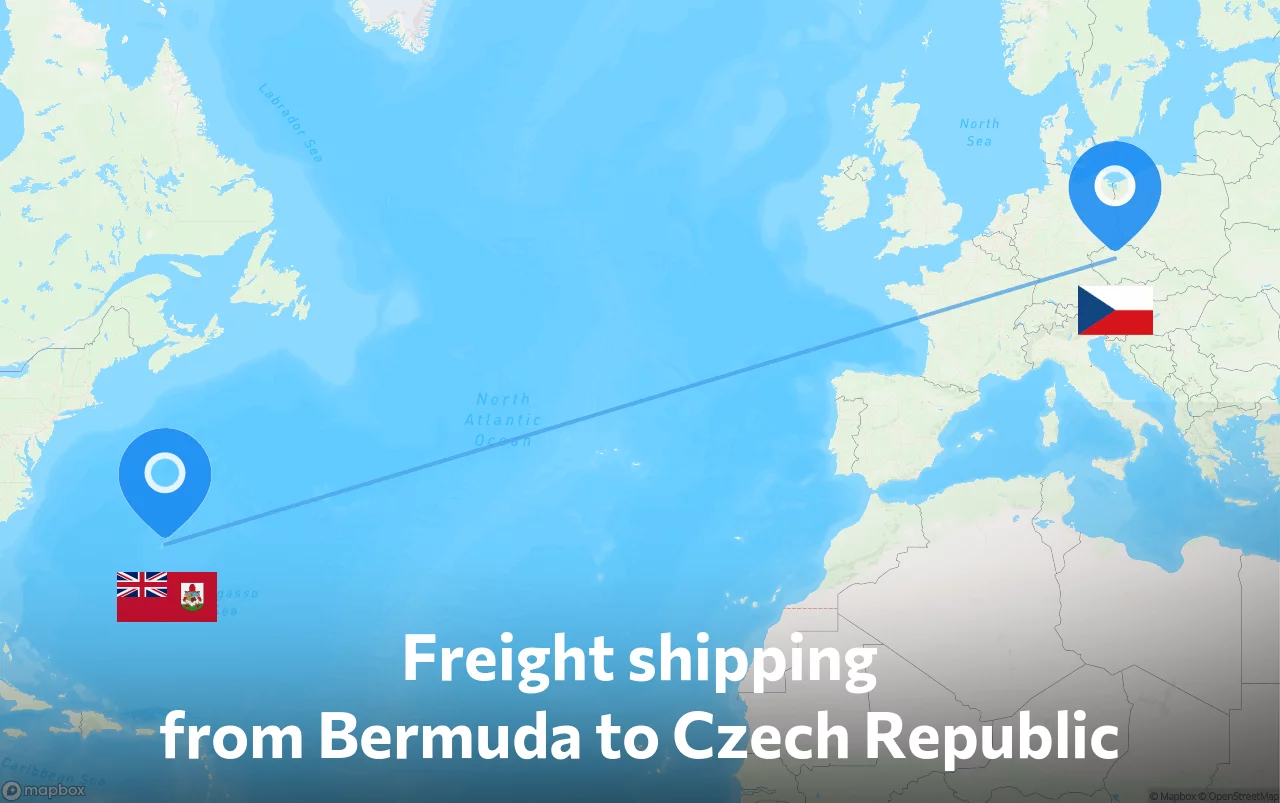 Shipping route from Bermuda to Czech Republic