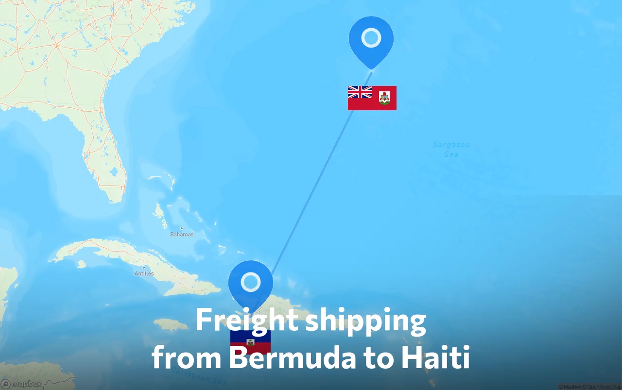Shipping route from Bermuda to Haiti