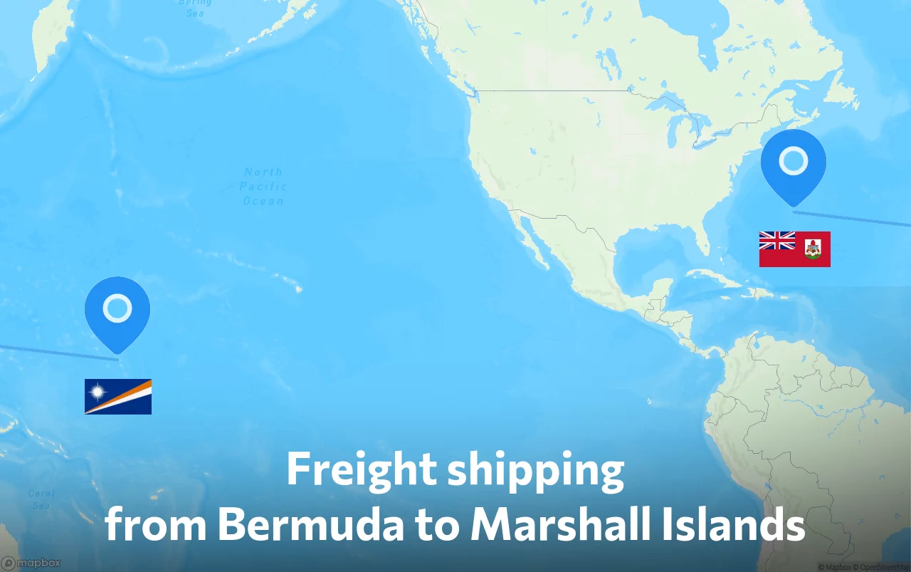 Shipping route from Bermuda to Marshall Islands