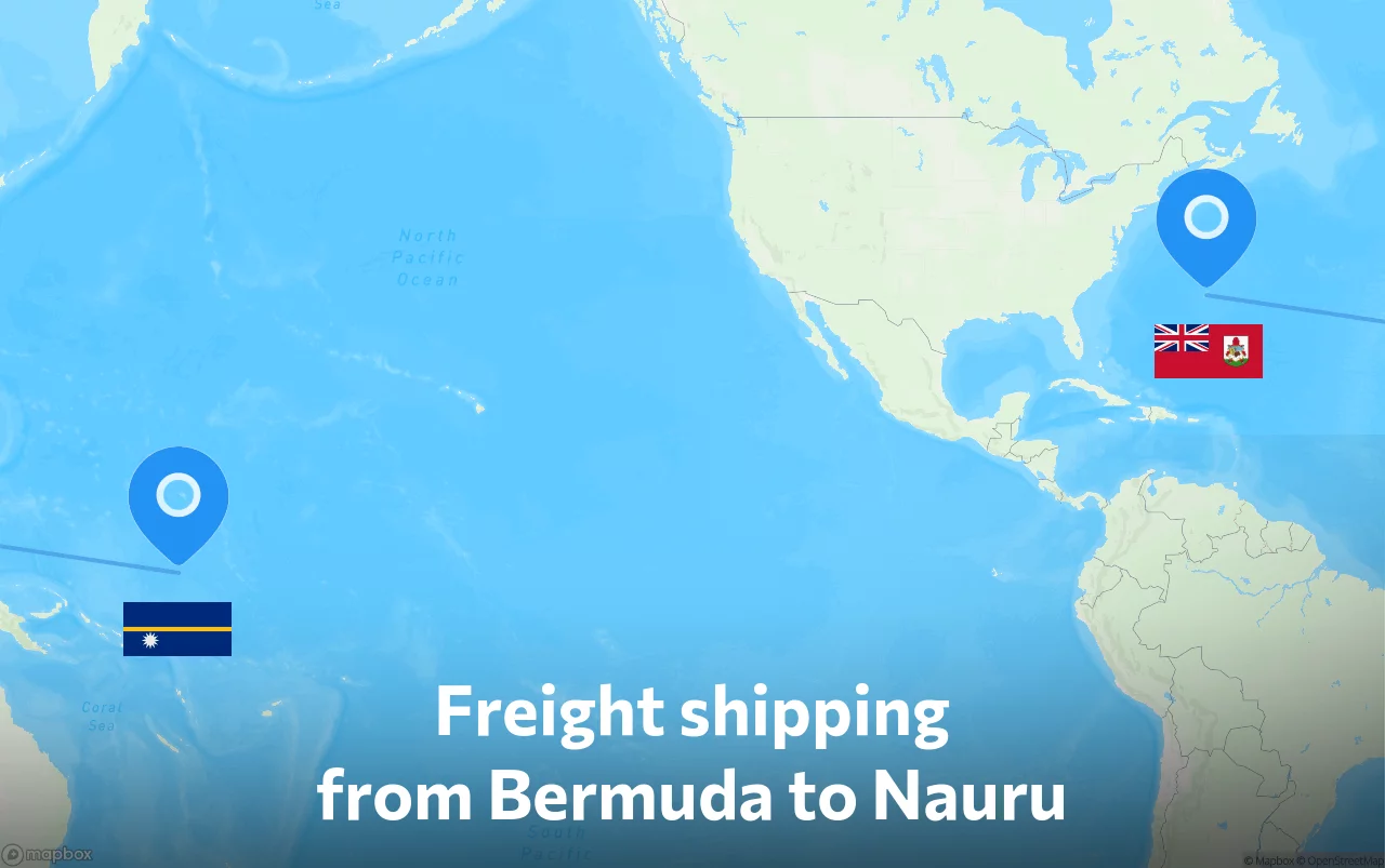 Shipping route from Bermuda to Nauru