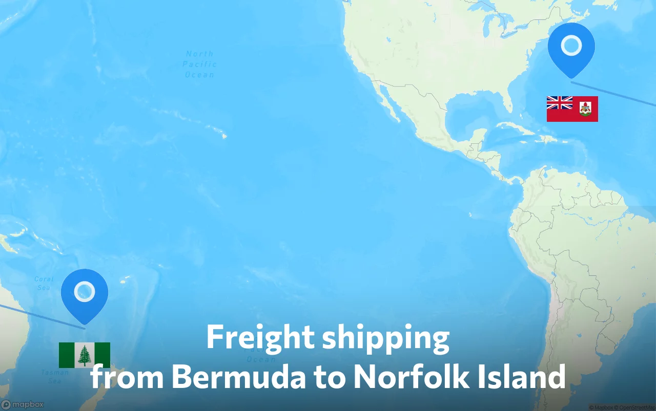 Shipping route from Bermuda to Norfolk Island