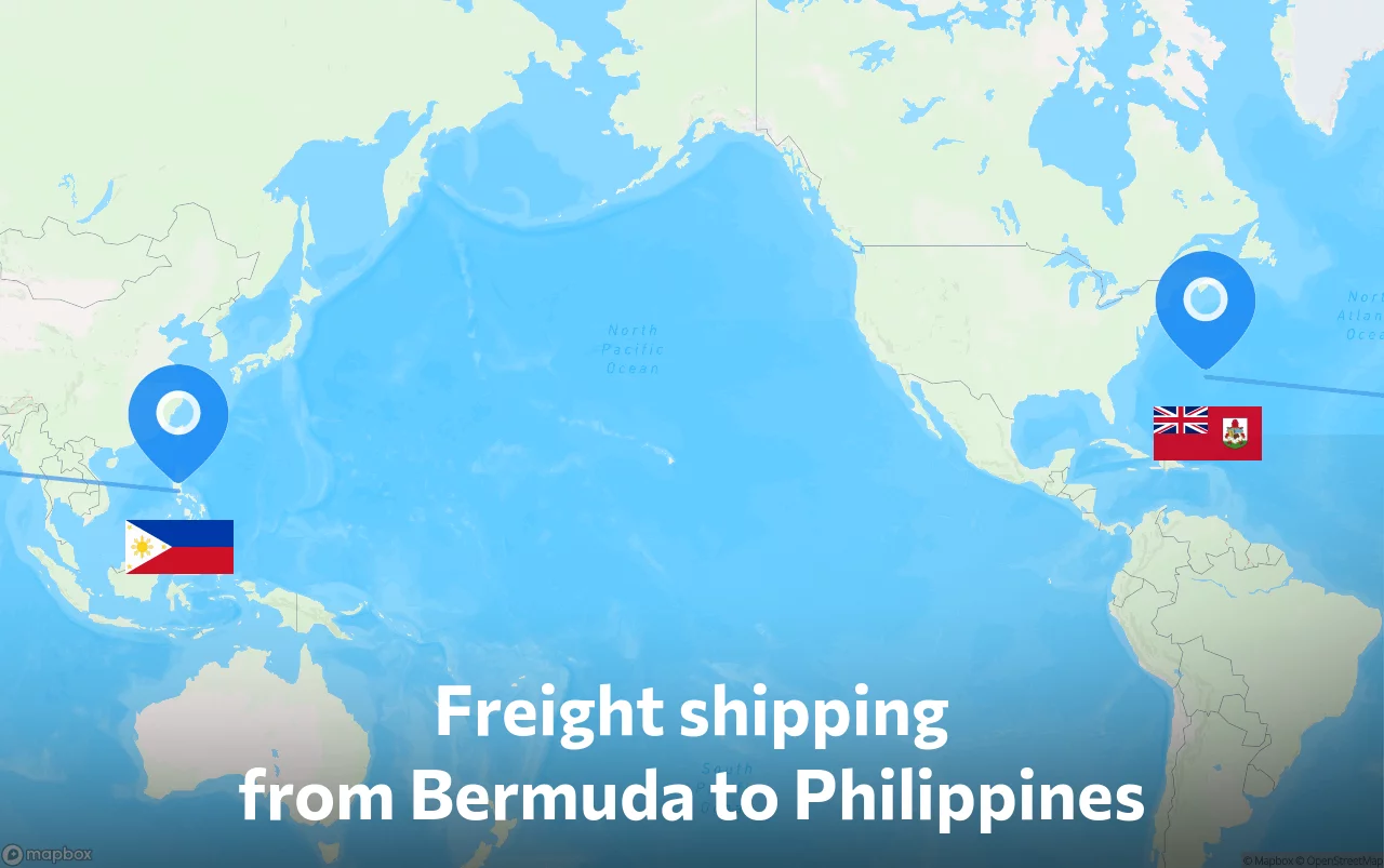 Shipping route from Bermuda to Philippines
