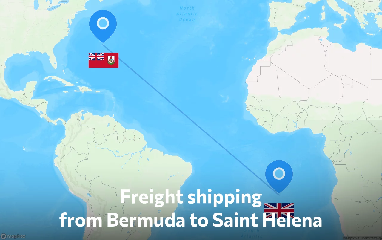 Shipping route from Bermuda to Saint Helena