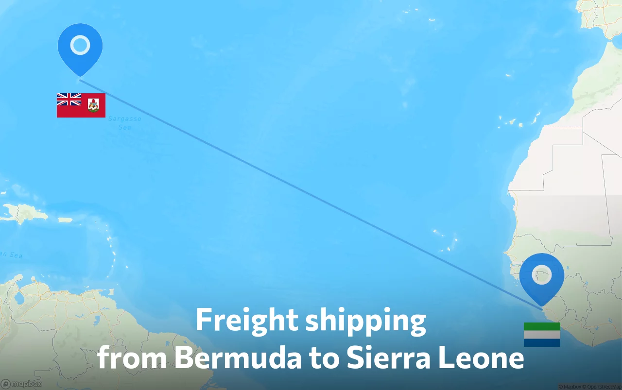 Shipping route from Bermuda to Sierra Leone