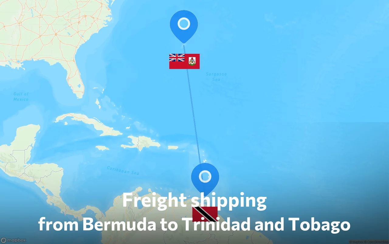 Shipping route from Bermuda to Trinidad and Tobago