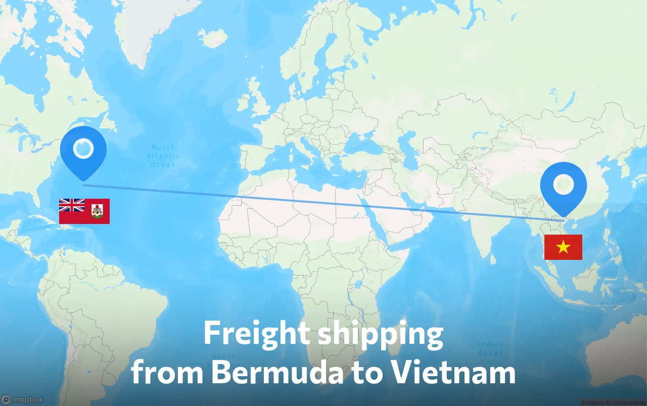 Shipping route from Bermuda to Vietnam