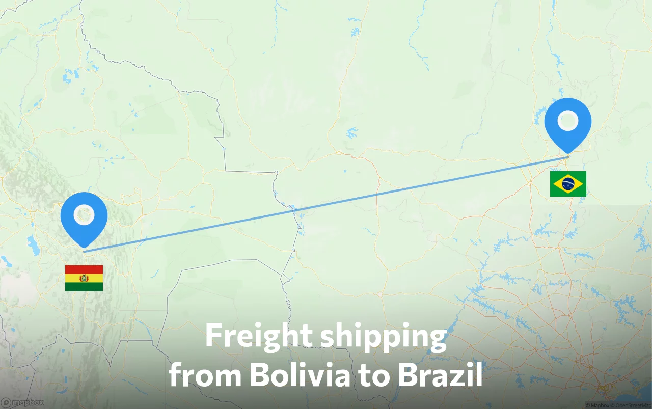Shipping route from Bolivia to Brazil