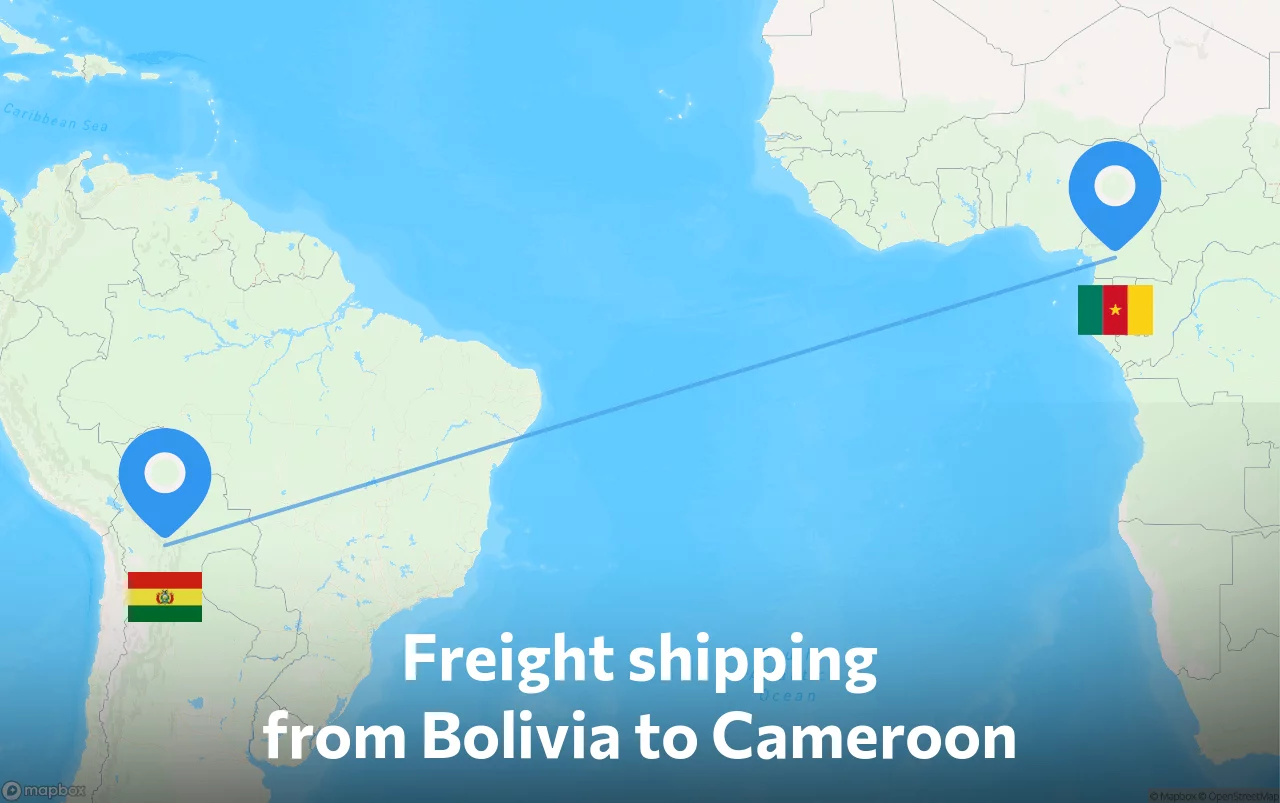 Shipping route from Bolivia to Cameroon