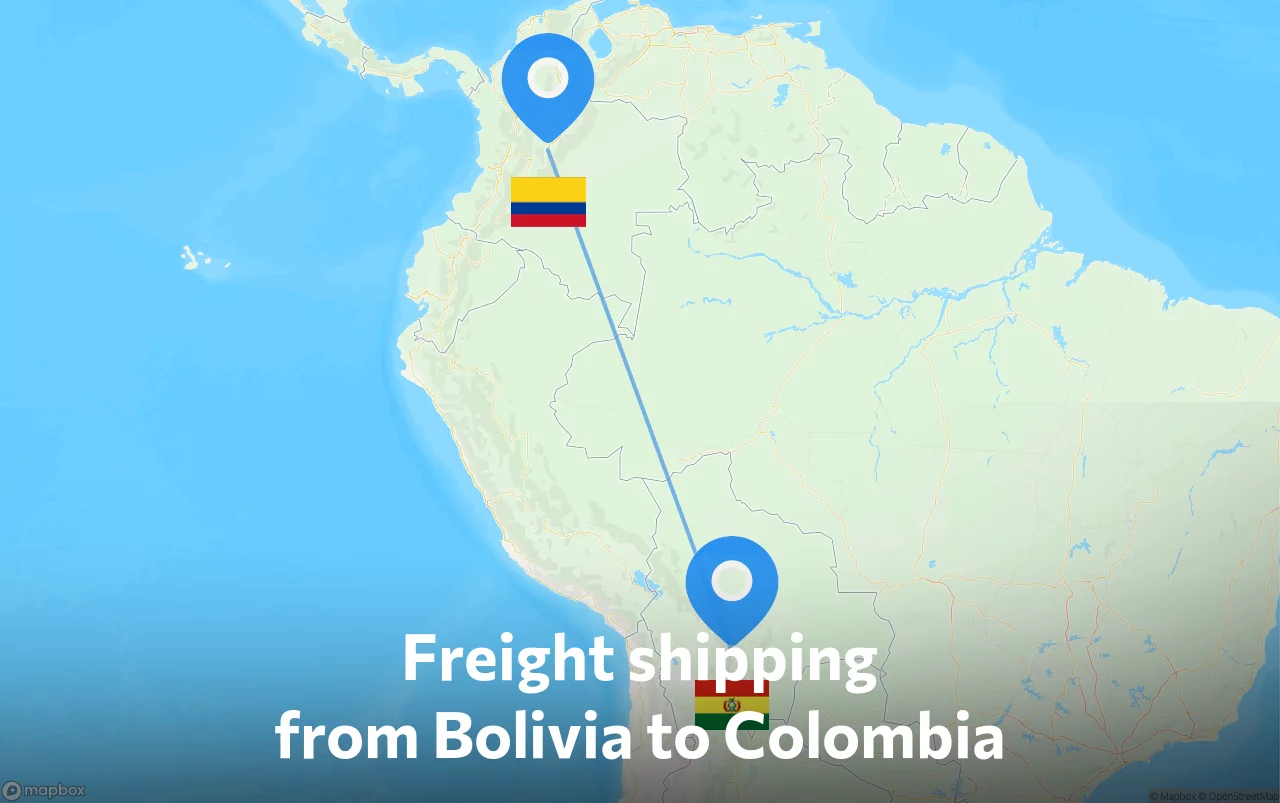 Shipping route from Bolivia to Colombia